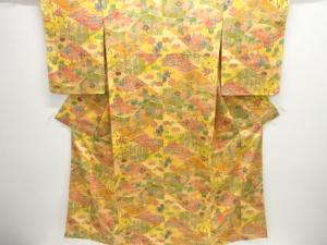 遠山に花鳥模様小紋着物